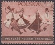 Poland - 1956 - Costumes - 40 GR - Multicolor - Polonia, Landscape - Scott 740 - Polish Soviet Friendship - 0